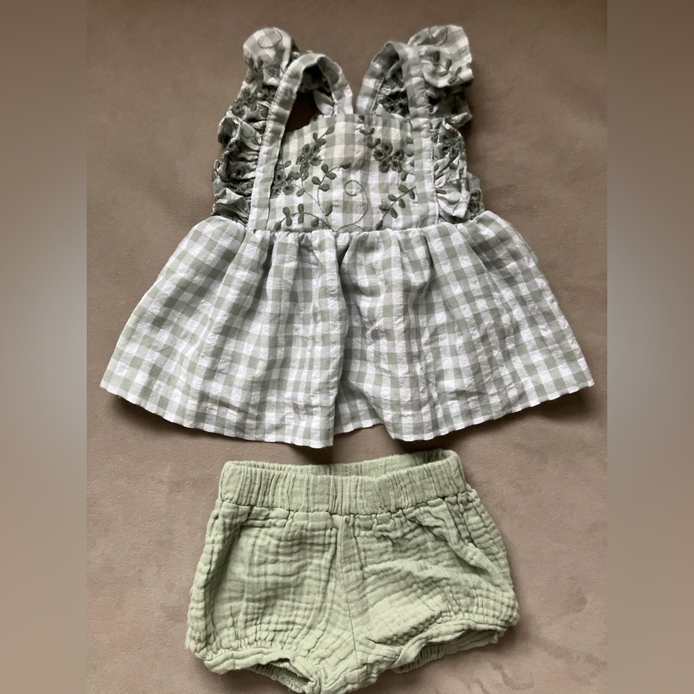 Bonnie Baby Sage Green Outfit Set _ 3-6 Months